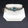 Pulsera Victoriana en plata dorada y oro,con turquesas.