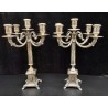 Pareja de candelabros en plata de ley